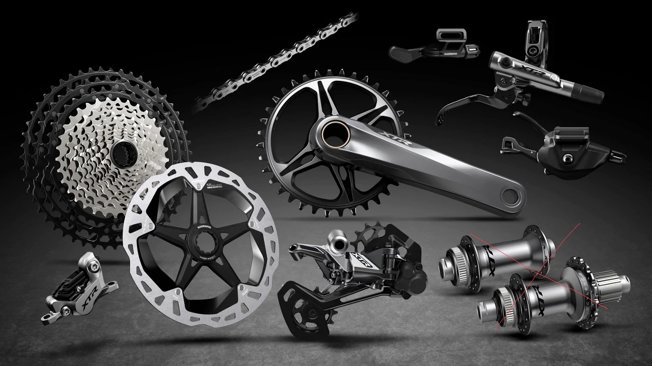 ชุดเกียร์ SHIMANO XTR GROUPST 12 สปีด, M9100 ไม่มีกะโหลกจาน มีดิสเบรค รวม 7 รายการ (ไม่เอาดุม)