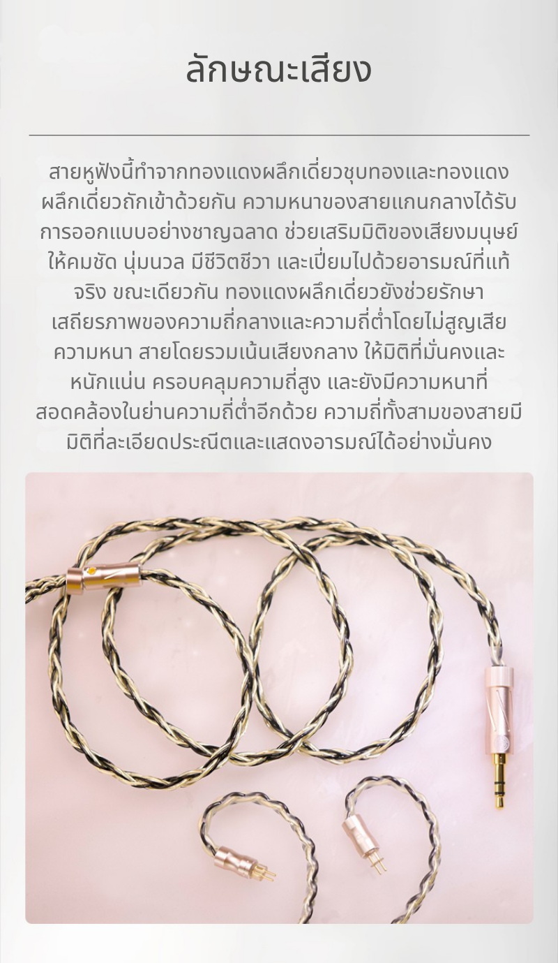 Hakugei Pyrite สายอัพเกรดหูฟังทองแดง 6N OCC ชุบทองถักกับ OCC ระดับเทพ ทำด้วยมือทุกขั้นตอน ประกันศูนย์ไทย [Drizzy Exclusive]