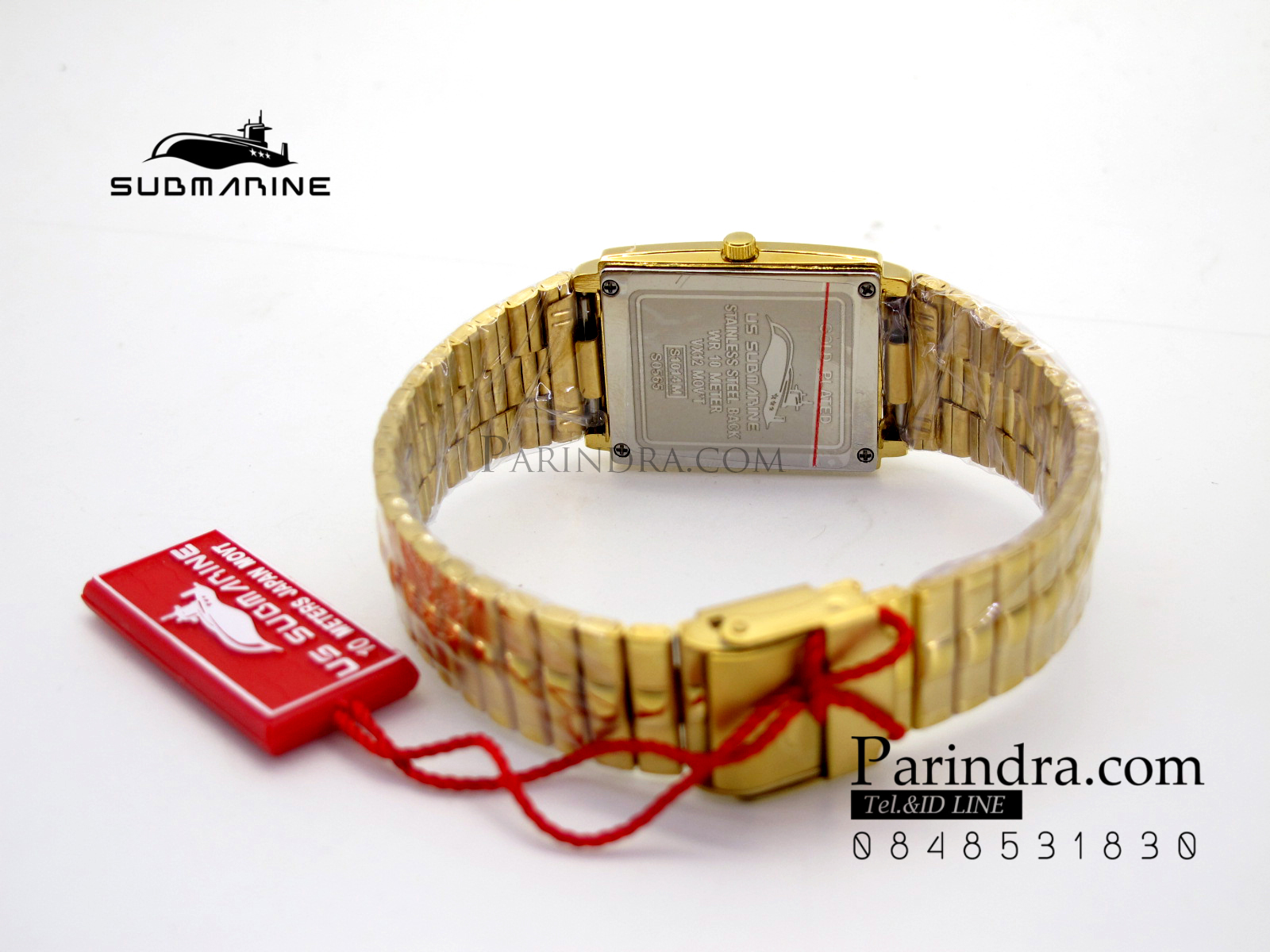 นาฬิกา U.S. submarine รุ่น SUB1014Mเรือนใหญ่ สายสแตนเลสสีทองหน้าเงิน