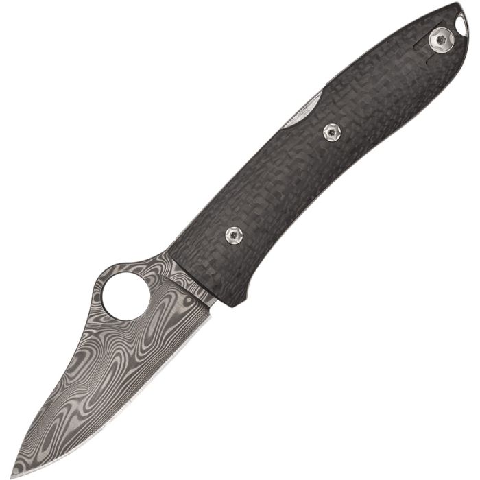 Spyderco Opera Lockback Knife Carbon Fiber (2.9" Damasteel)