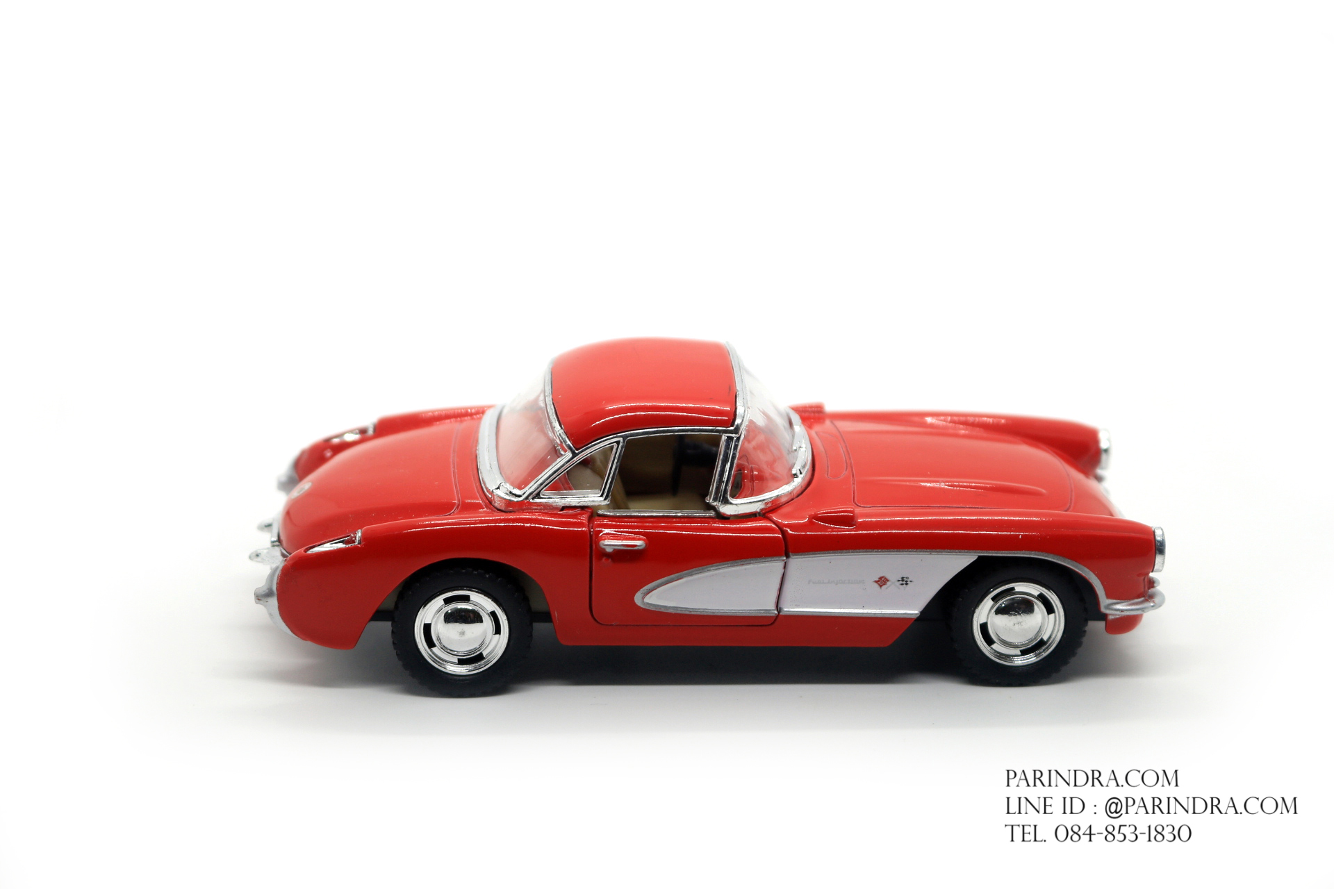 โมเดลรถเหล็ก รถจำลอง CHEVROLET CORVETTE 1957 สีแดง