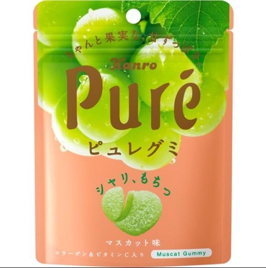 ✨ เยลลี่คอลลาเจนวิตามินซี รสองุ่นมัสคัต Kanro Pure Gummy Muscat Gummy 56g (แพ็คเกจสุ่ม) ✨