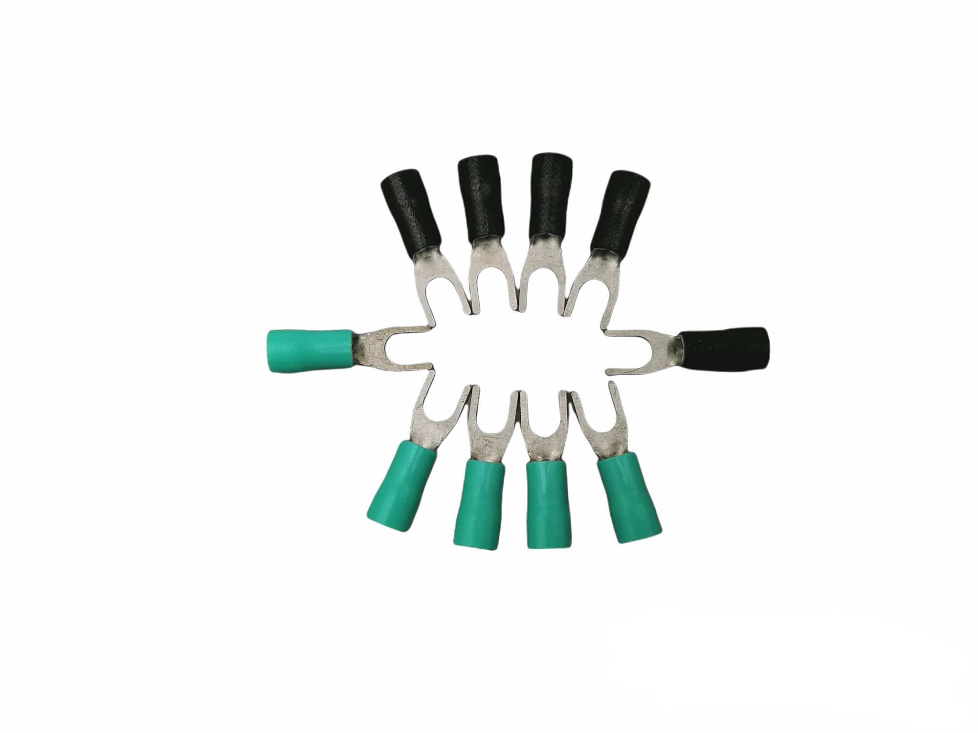 หางปลาแฉก มีปลอกหุ้ม RV 3.5-5 (ห่อ=10ตัว) คละสี