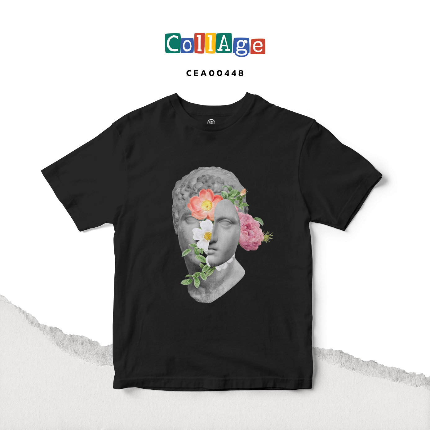 เสื้อยืดพิมพ์ลาย Collage Derek I รหัส CEA00448 สีดำ #เสื้อยืด #Collage
