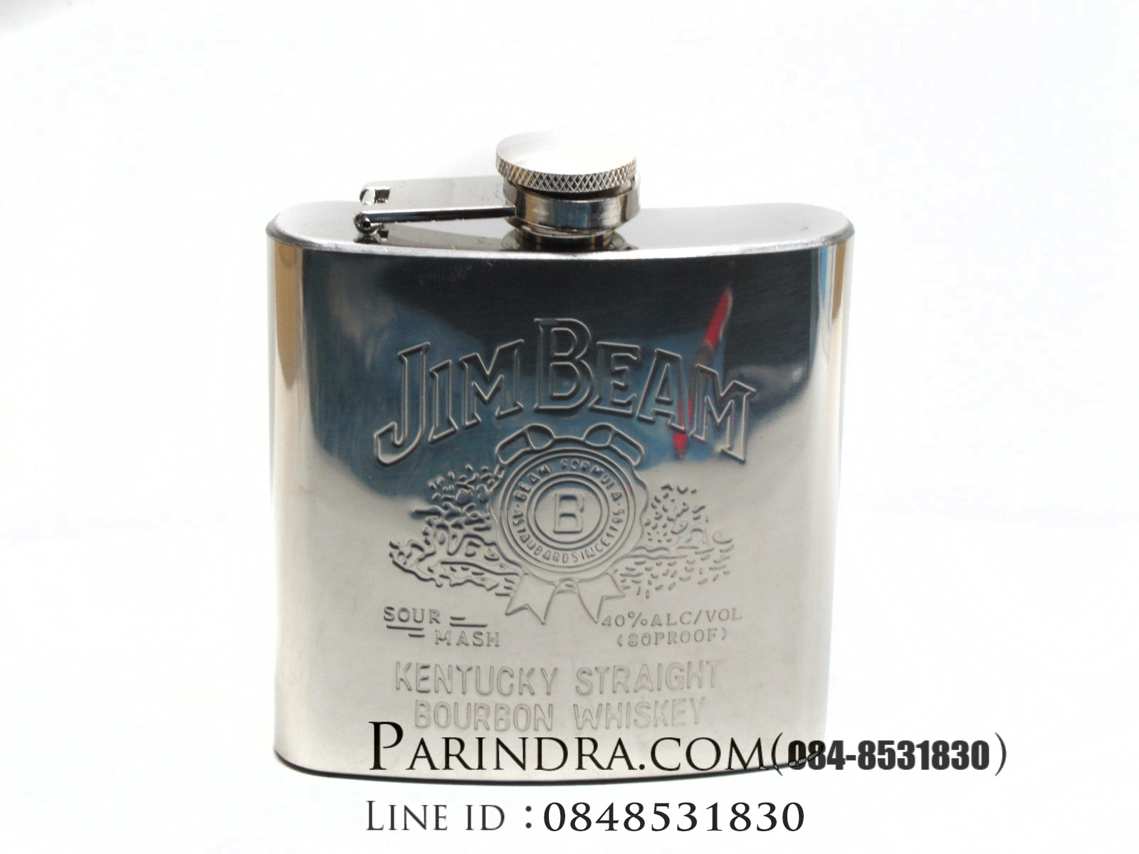 กระป่องสแตนเลส JIMBEAM อย่างดี สำหรับพกพา บรรจุ 6 oz