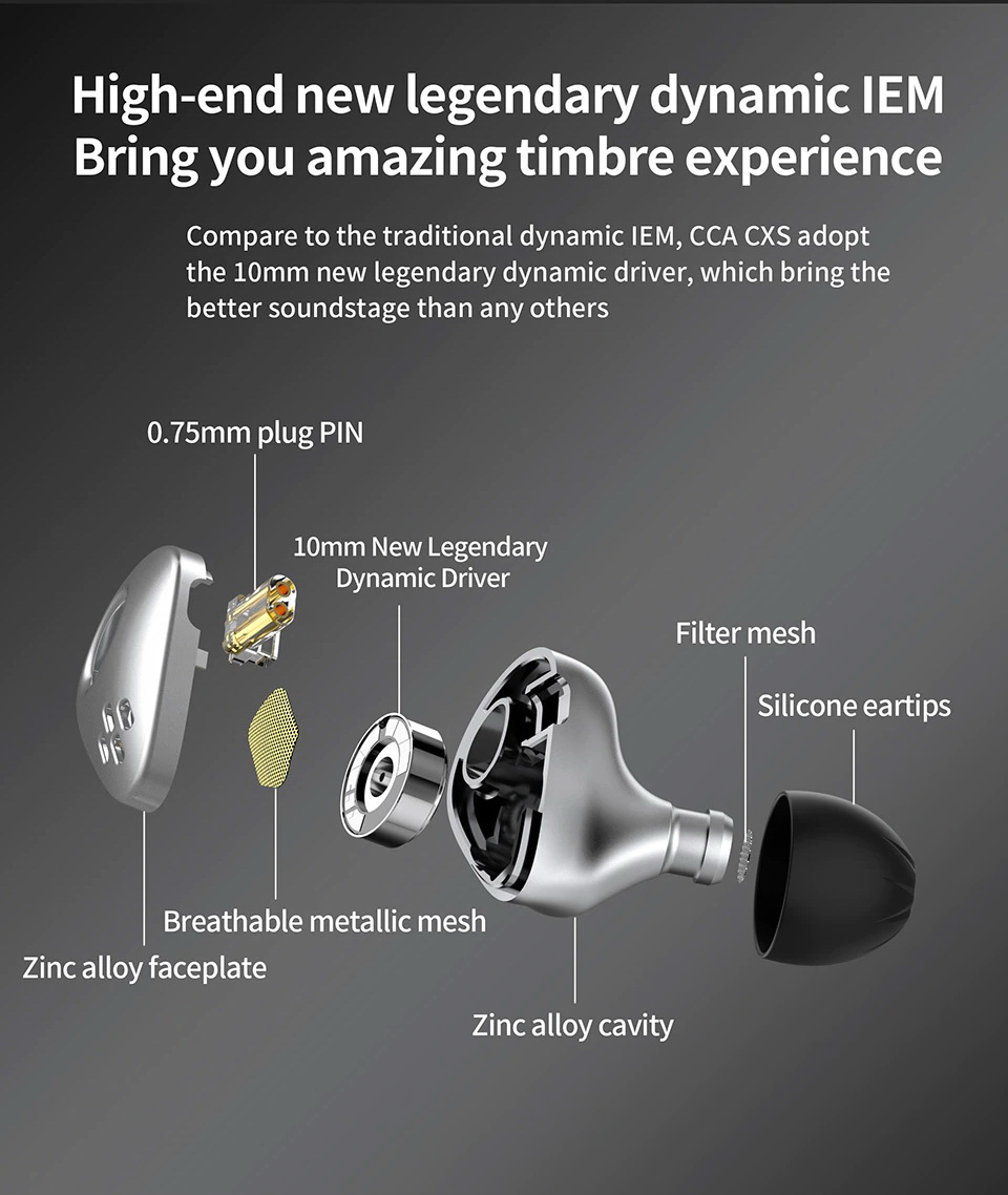 CCA CXS หูฟัง IEM ไดรเวอร์ New Legendary Dynamic ประกันศูนย์ไทย
