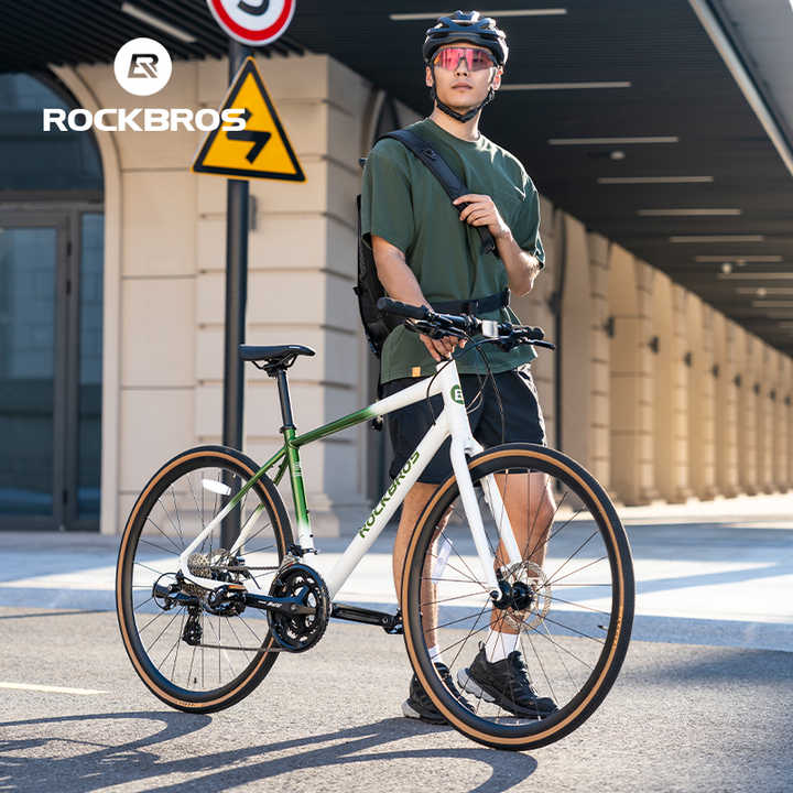 จักรยานไฮบริด ROCKBROS RIDA P2E เฟรมอลูมิเนียม เกียร์ Shimano Altus (2x8 สปีด) ล้อ 700c