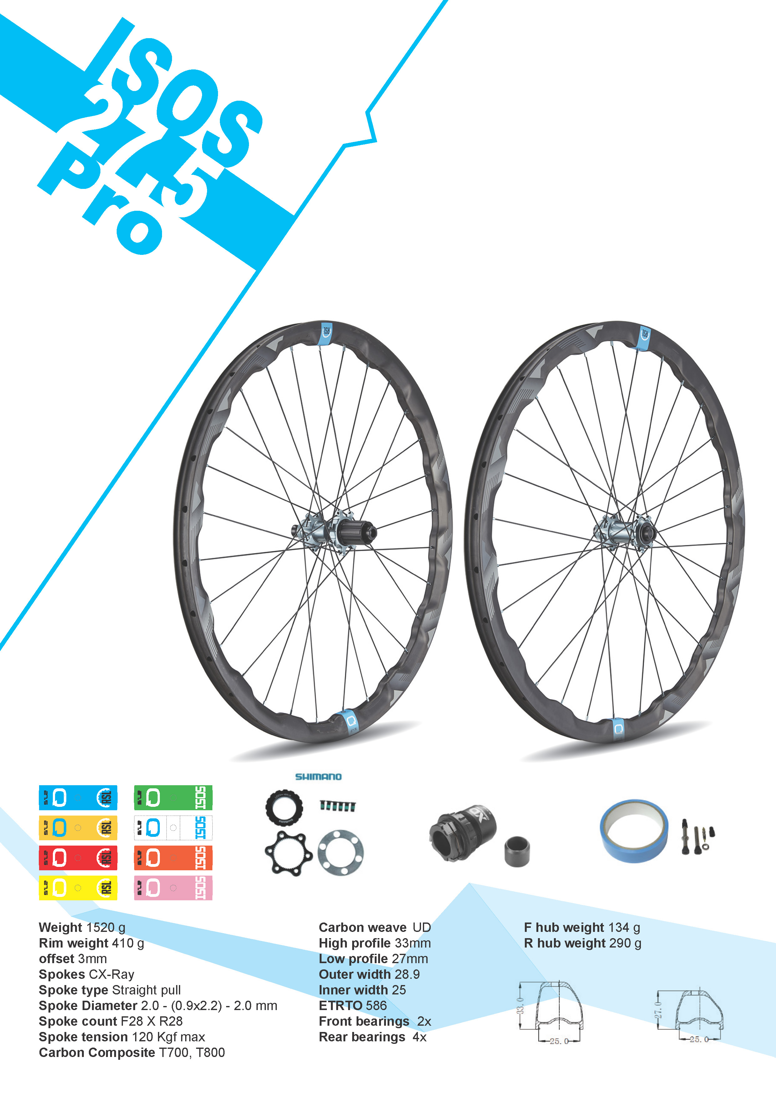 ชุดล้อเสือภูเขา QU Quai-27.5 MTB CA CL/TU 15/12 พร้อม Adaptor แกน 9/9