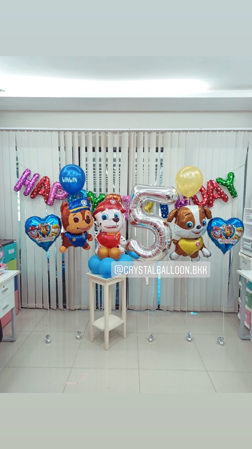 ลูกโป่ง วันเกิดเด็ก Theme Paw Petrol / Mashall พร้อม ฟอยล์ตัวอักษร Happy Birthday พร้อมตกแต่ง ฟอยล์ตัวเลข ขนาด 40" 1 ตัว,ฟอยล์สุนัข 1 ตัว,ฟอยล์หัวใจ ขนาด 18" 2 ชิ้น สามารถเปลี่ยนสีลูกโป่ง/เปลี่ยนข้อความ/เปลี่ยนสี-ฟอยล์ตัวเลข/เปลี่ยน Theme ได้