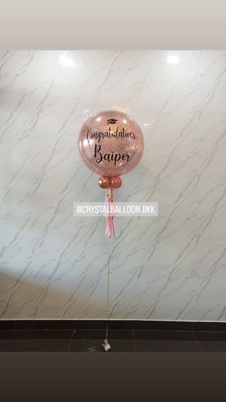ลูกโป่ง รับปริญญา Bubble ขนาด 24'' Theme Rose Gold พร้อมตกแต่ง สามารถเปลี่ยนสีลูกโป่ง/เปลี่ยนข้อความ/เปลี่ยนขนาดได้
