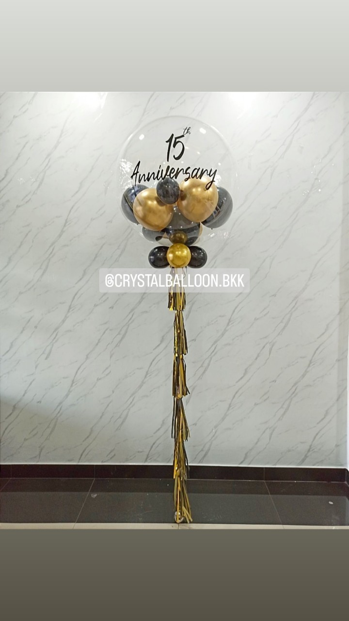 ลูกโป่ง วันครบรอบ Bubble ขนาด 36" พร้อมตกแต่ง ลูกโป่ง ขนาด 6" ด้านใน สามารถเปลี่ยนสีลูกโป่ง/เปลี่ยนข้อความ/เปลี่ยนขนาดได้