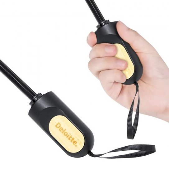 ร่มพับ 4 ตอน 21 นิ้ว RPET 190T ด้ามจับตกแต่งไม้ไผ่ รุ่น PU002A