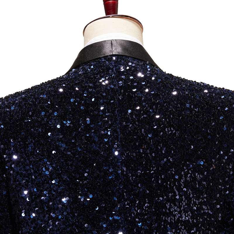 Pre-order เสื้อสูทชาย สูทแฟชั่น สูทกลิตเตอร์ สีกรมท่า