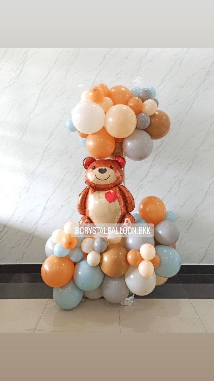ลูกโป่ง Welcome Baby Organic Theme Earth Tone น่ารัก น่ารัก พร้อม ฟอยล์หมี ใหญ่ 1 ชิ้น พร้อมตกแต่ง สามารถเปลี่ยนสีลูกโป่ง/เปลี่ยนฟอยล์ตกแต่งได้
