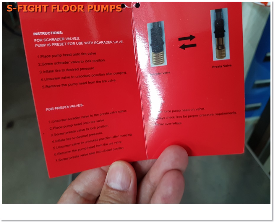 สูบจักรยานแบบตั้งพื้น S-FIGHT ,S463 ALLOY FLOOR PUMP (สูบตั้งพื้น สูบยางและสูบโช๊ค)(โปรดระบุสีตรงหมายเหตุ)