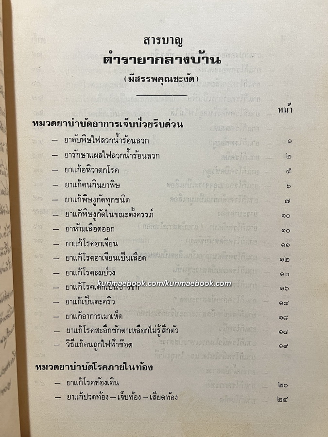 ตำรายากลางบ้าน ( มีสรรพคุณชะงัด ) โดย พระเทพวิมลโมลี (บุญมา คุณสมฺปนฺโน ป.9) วัดเบญจมบพิตร กรุงเทพฯ