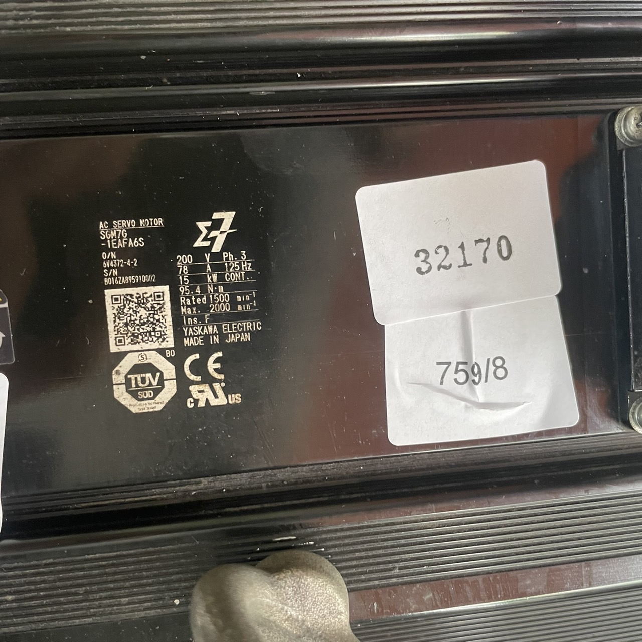 SGM7G-1EAFA6S SERVO MOTOR " YASKAWA "