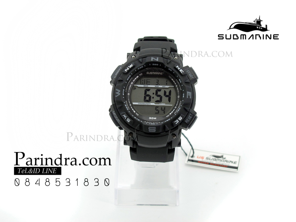 นาฬิกา US submarine รุ่น TP1326M สีดำ พื้นหลังเทา