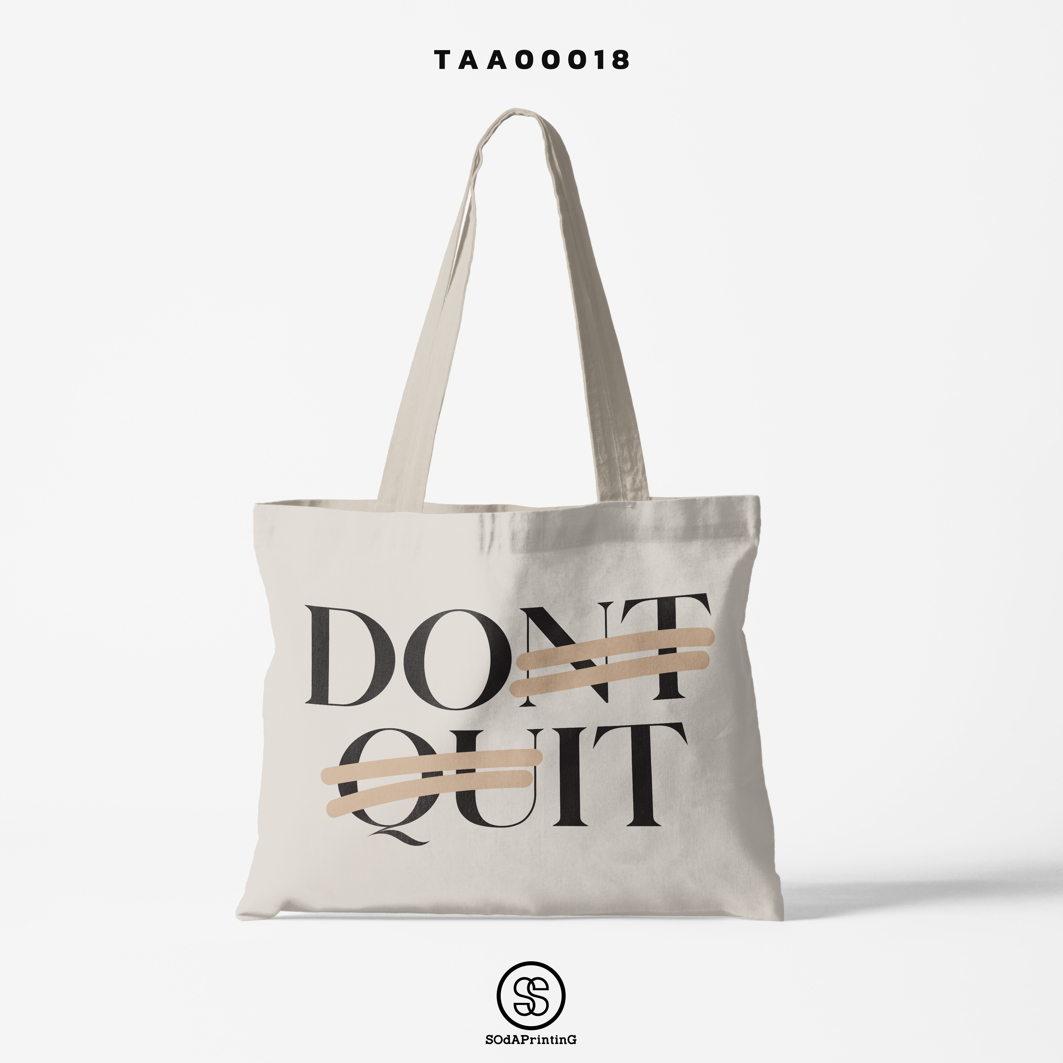 กระเป๋าผ้าช็อปเปอร์ ลาย DO IT รหัส TAA00018 #SOdABag #SOdAPrintinG #กระเป๋าShopper #กระเป๋าผ้าสะท้อนน้ำ