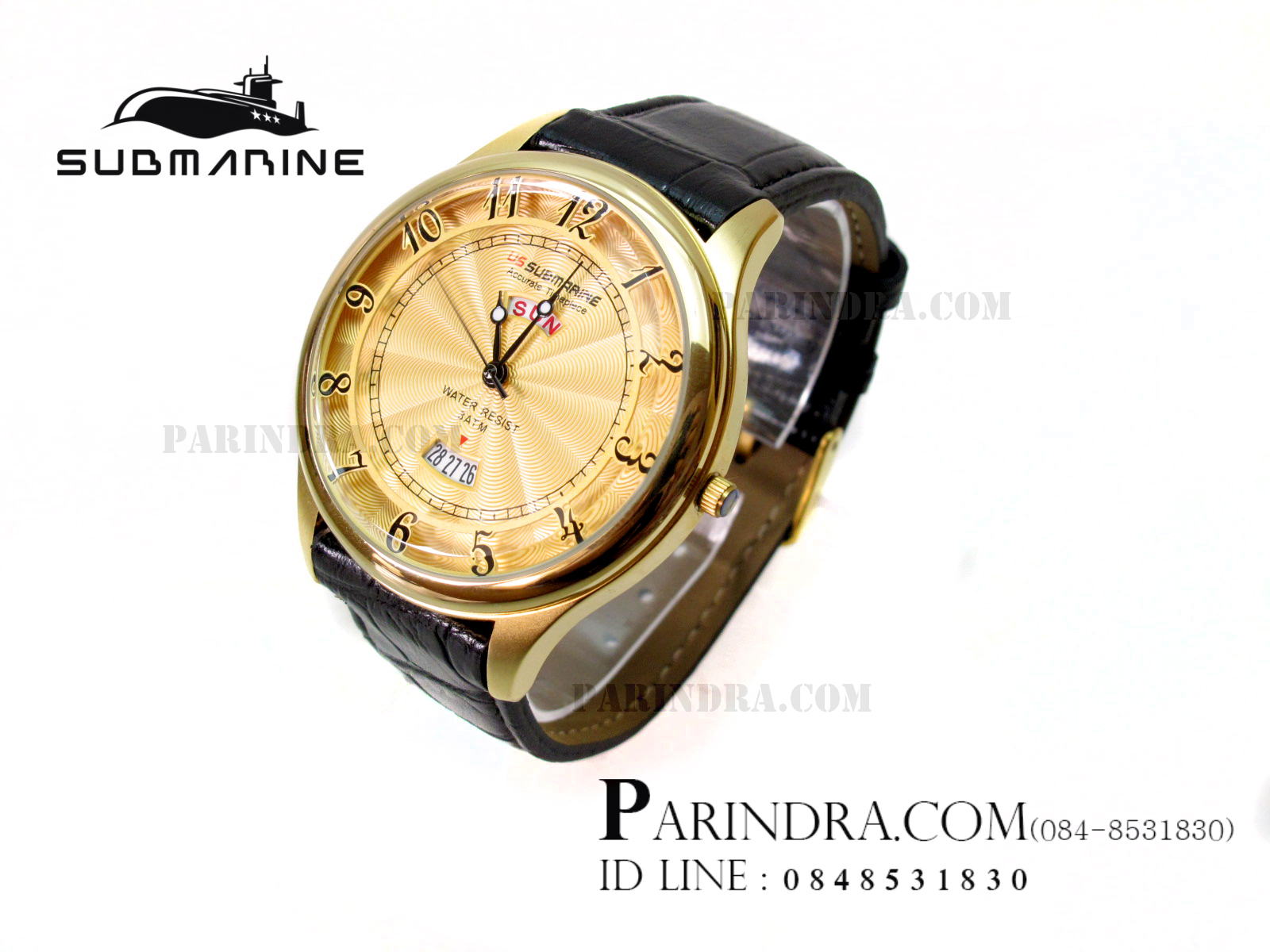 นาฬิกา US Submarine J105MDD หน้าปัดทองขอบทอง