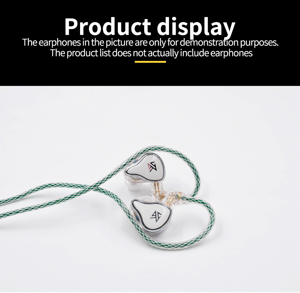 สายหูฟัง KZ NEO VENOM สาย OFC ชุบเงินถักขั้ว KZพินC