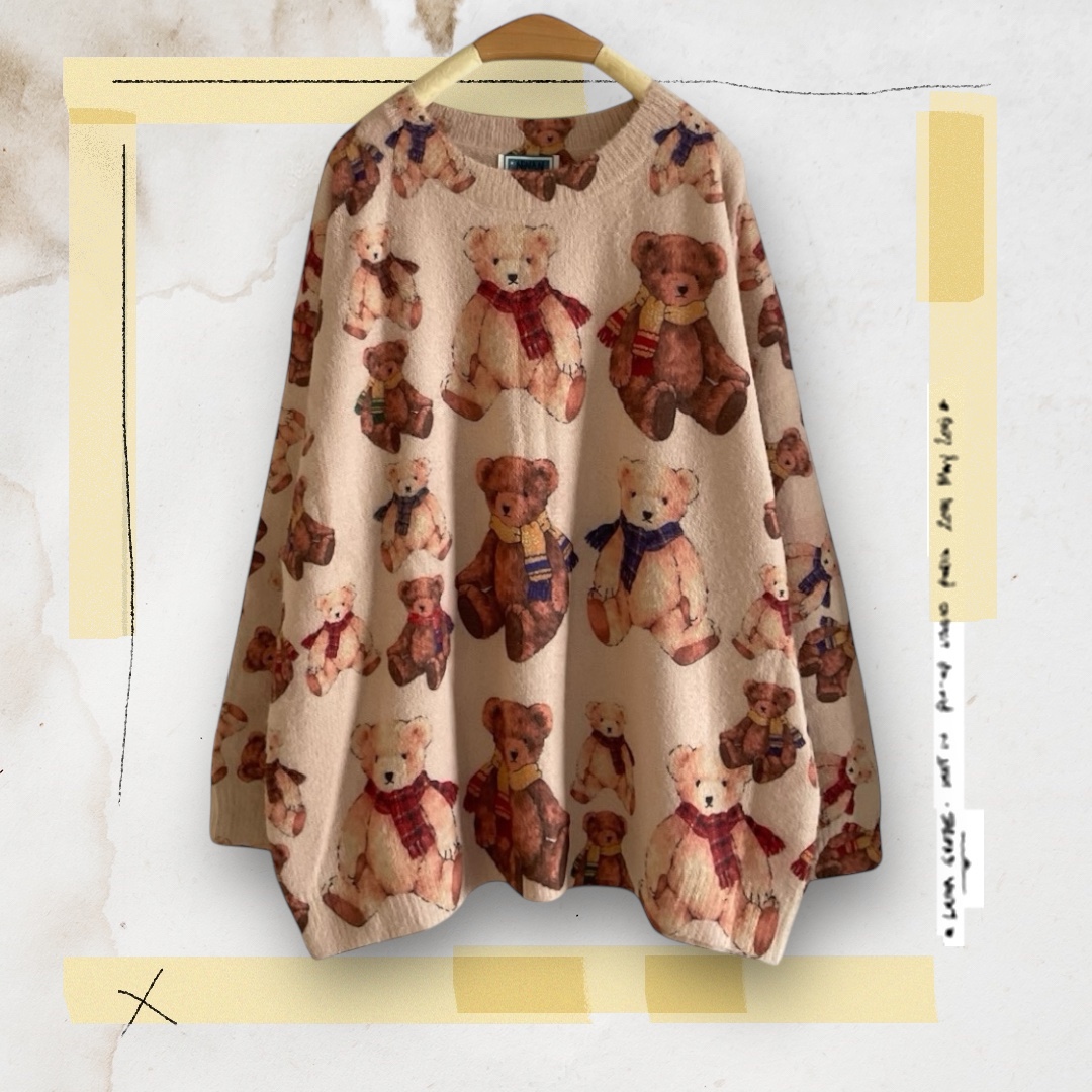 เสื้อไหมพรมนุ่มลายหมี