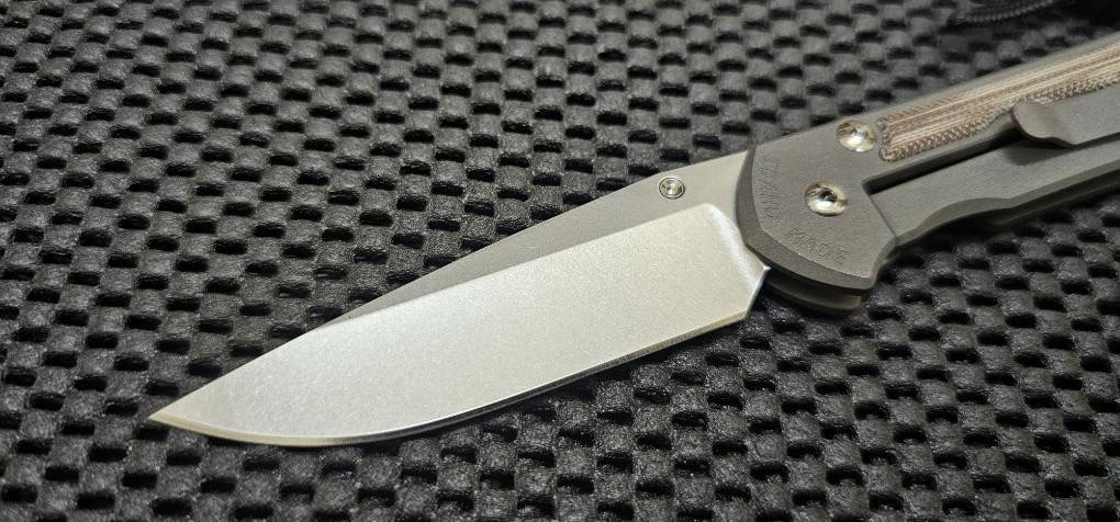 CHRIS REEVE KNIVES - SMALL SEBENZA 31 - LEFT HANDED - NATURAL CANVAS MICARTA INLAY - DROP POINT (มือซ้าย)