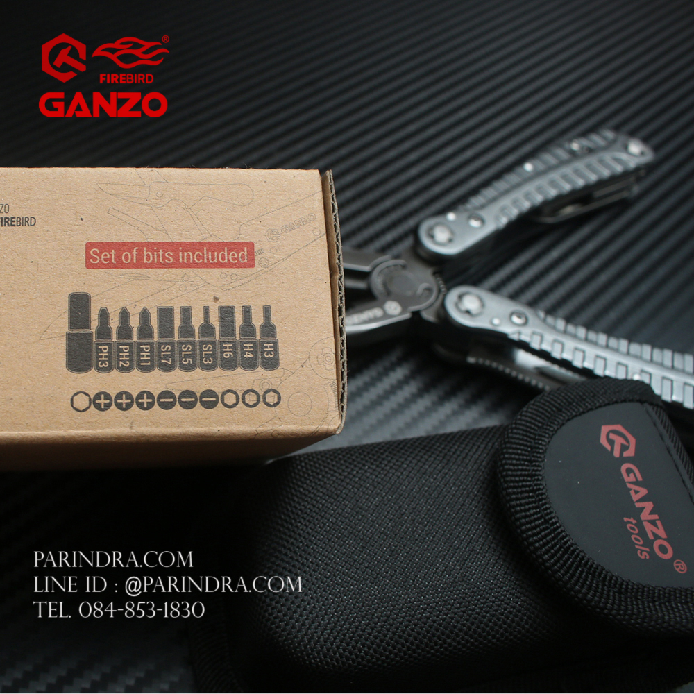 คีมอเนกประสงค์ Multi-Tools Ganzo รุ่น G105 สีเงินไทเทเนี่ยม ของแท้ 100%