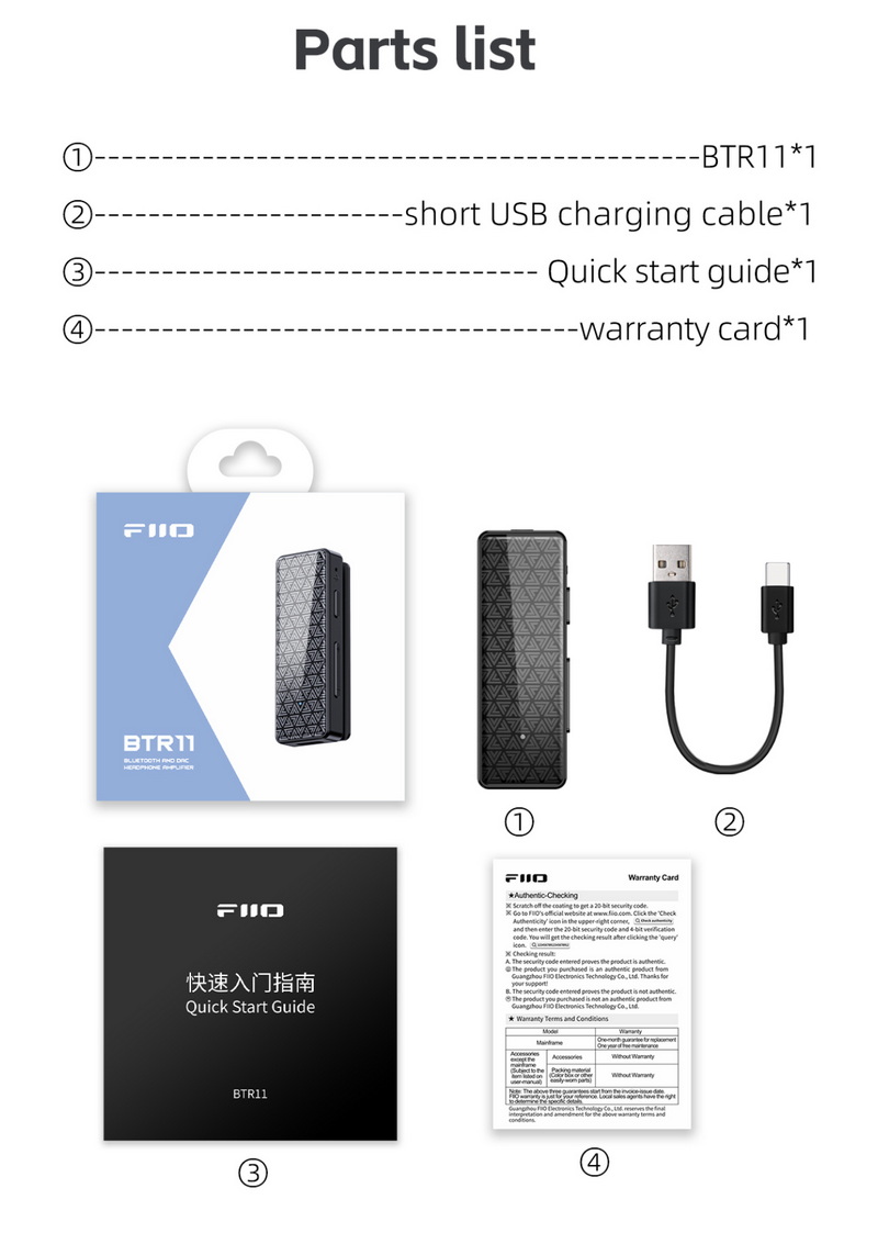 FiiO BTR11 Bluetooth DAC/AMP พกพาจิ๋ว ชิปแอมป์ HT97220 รองรับ LDAC ประกันศูนย์ไทย
