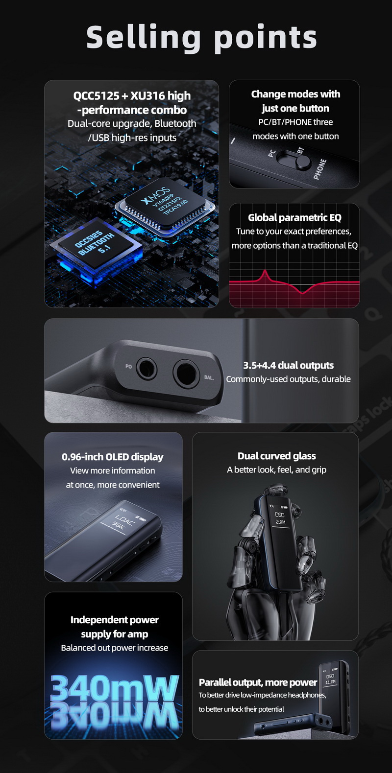 FiiO BTR15 DAC AMP ไร้สาย รองรับ MQA , USB Dac , Hires , Hires Wireless ประกันศูนย์ไทย