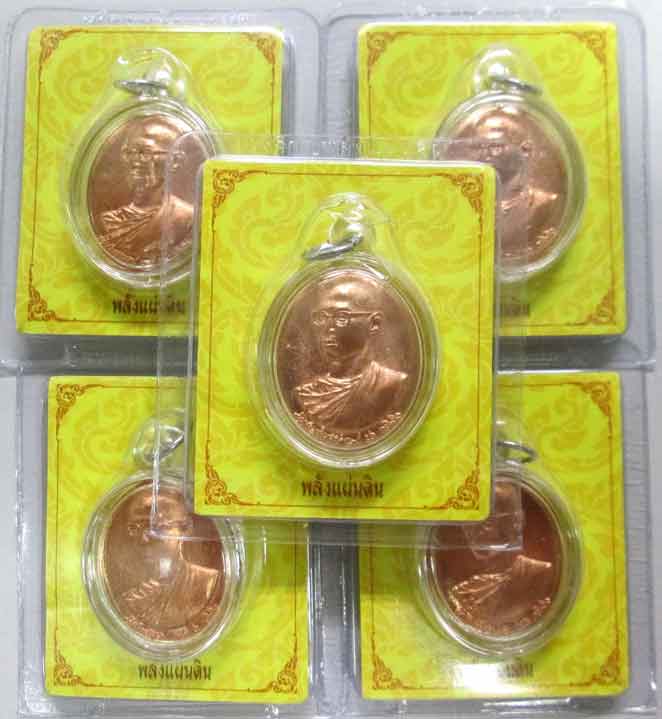 เหรียญทรงผนวช รุ่นพลังแผ่นดิน ปี 2554 เนื้อทองแดง เหรียญแท้ 100%