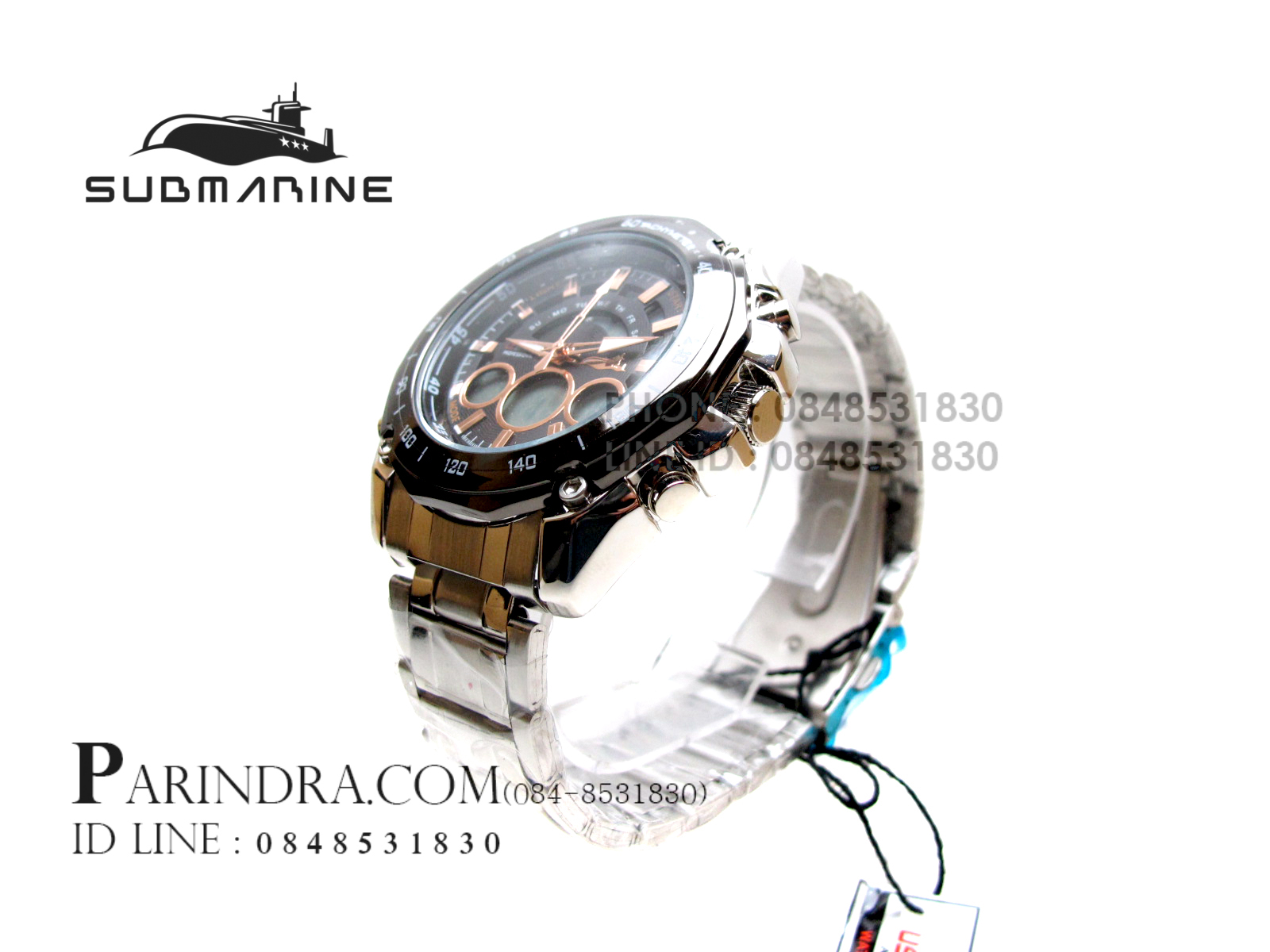 นาฬิกา US Submarine TA5224M หน้าปัดดำเข็มpink gold