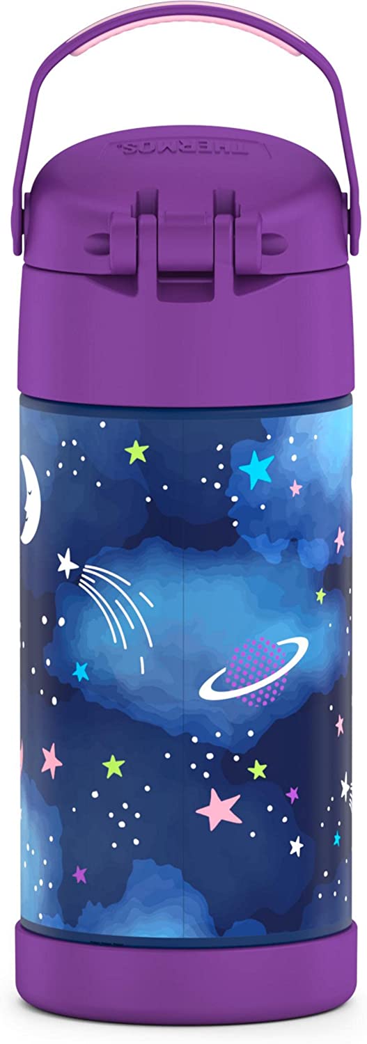 กระติกดูดน้ำแตนเลสหุ้มฉนวนสุญญากาศยี่ห้อ Thermos ของแท้ขนาด 12 ออนซ์ ลาย Space Unicorn