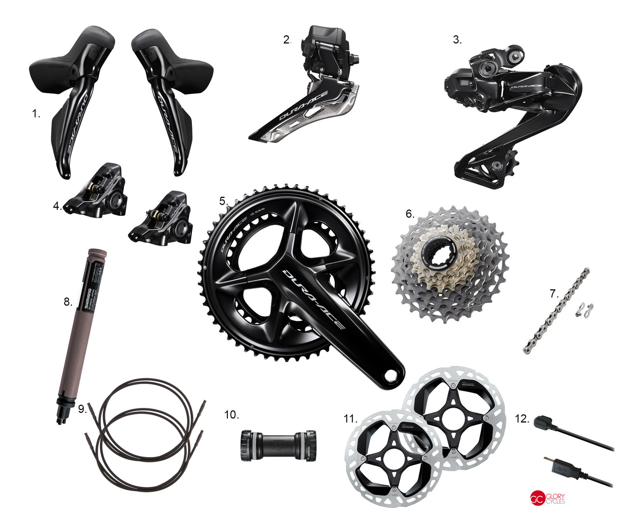ชุดเกียร์ SHIMANO DURA-ACE Groupset DI2 DISC, 2x12 speeds hydraulic disc 2022