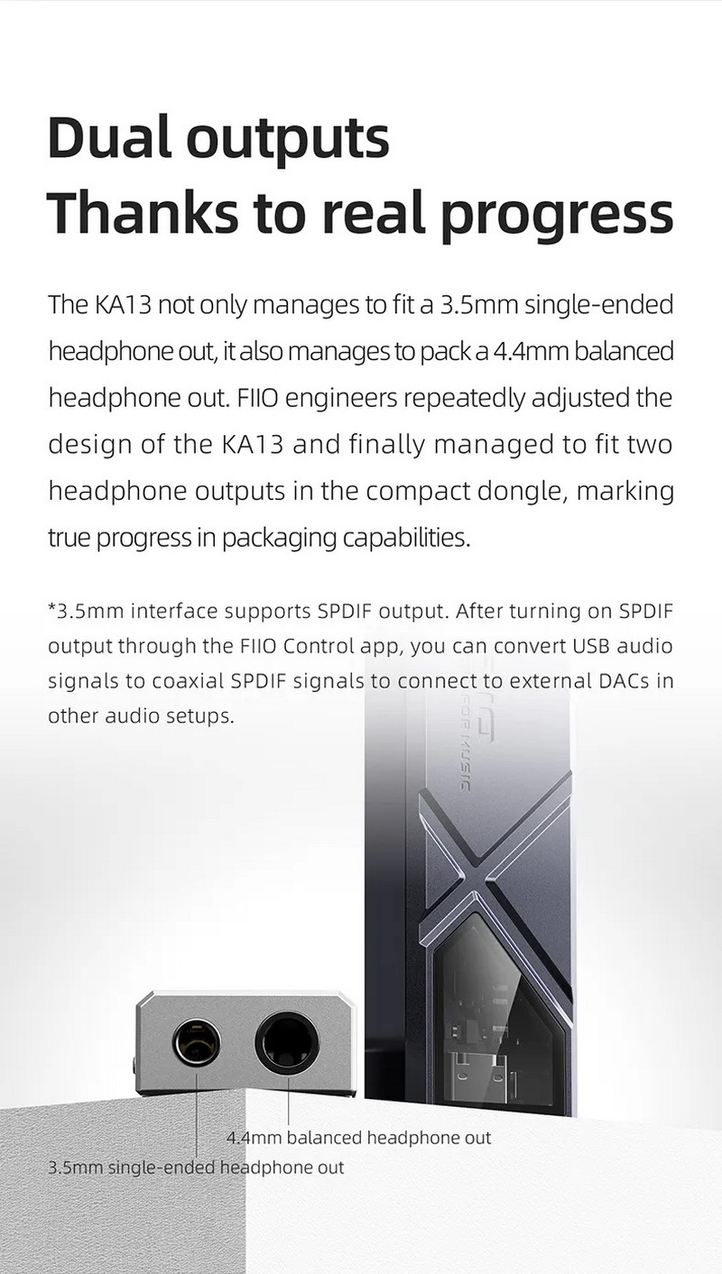 FiiO KA13 DAC/AMP พกพา ชิป Dual DACs + Dual Op-Amps รองรับ Hi-Res ประกันศูนย์ไทย