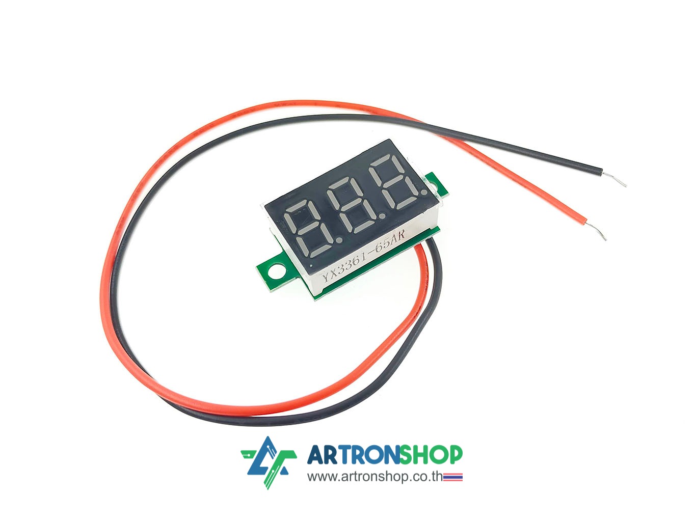 โวลต์มิเตอร์ โมดูลวัดแรงดัน 4.5-30V สีแดง Mini LED Panel Voltage Meter