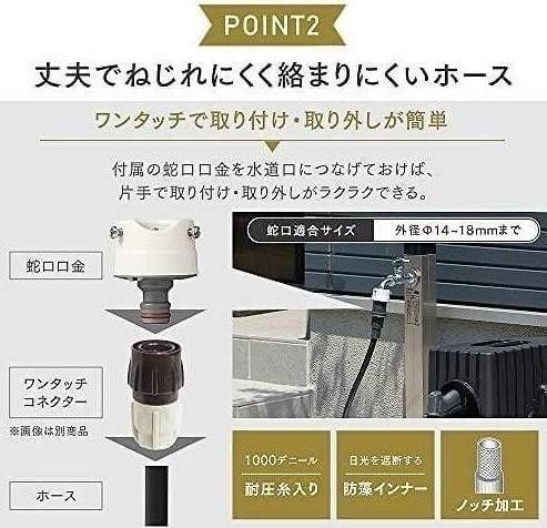 สายยางพร้อมที่ม้วนเก็บจากญี่ปุ่น Iris Ohyama full cover hose ree EX 20 m ในเซตมีหัวปืนฉีดน้ำ