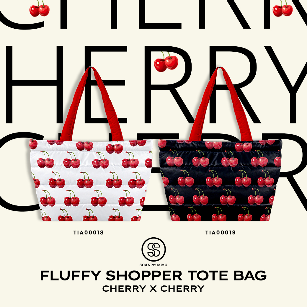กระเป๋า Fluffy Shopper Tote Bag SOdA cherry x cherry 🍒✨รหัส TIA00018-TIA00019