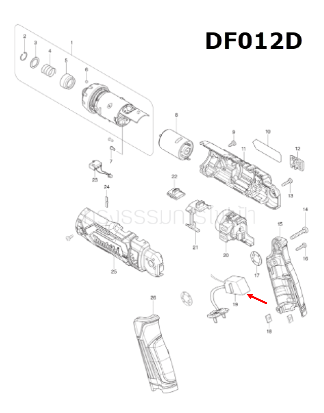 CONTROLLER สว่านไขควงไร้สาย Makita มากีต้า DF010D, DF012D, DF012DSE [#19] Pn.631811-8 (แท้) ##