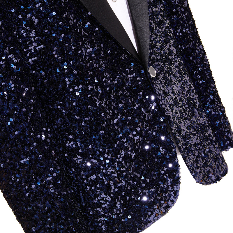 Pre-order เสื้อสูทชาย สูทแฟชั่น สูทกลิตเตอร์ สีกรมท่า