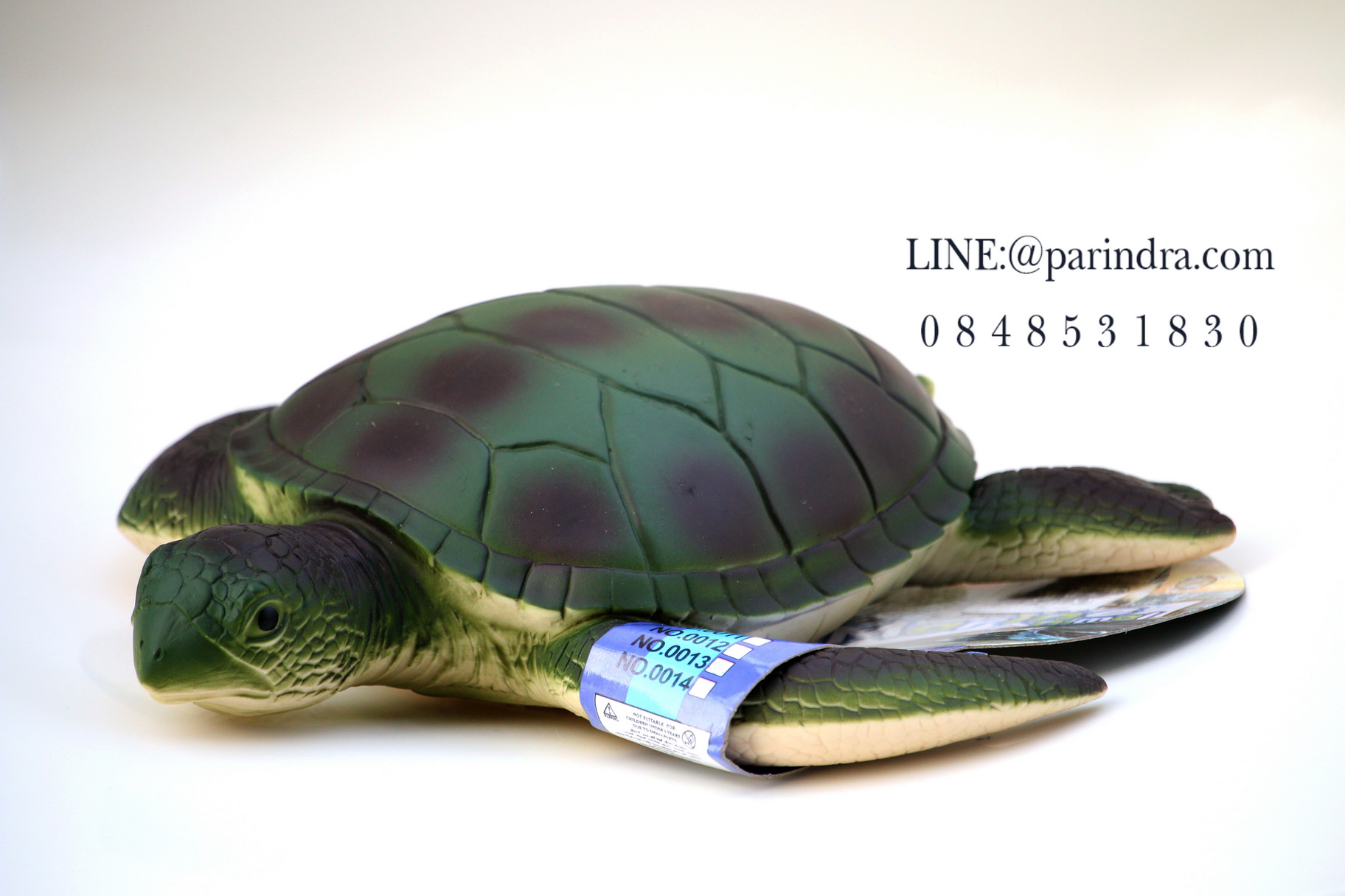 โมเดลเต่าทะเลสีเขียว ขนาด 10 นิ้ว ยางอ่อนนุ่มนิ่ม บีบได้