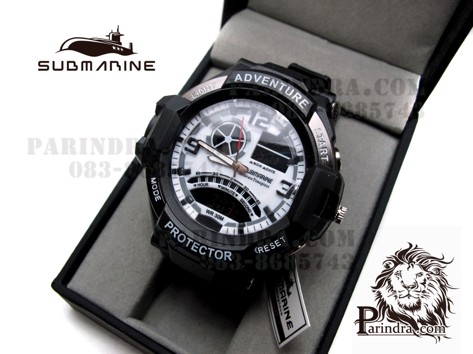 นาฬิกา US submarine Adventure Protector รุ่น TP3156M สีดำหน้าปัดขาว(พื้นดำ)