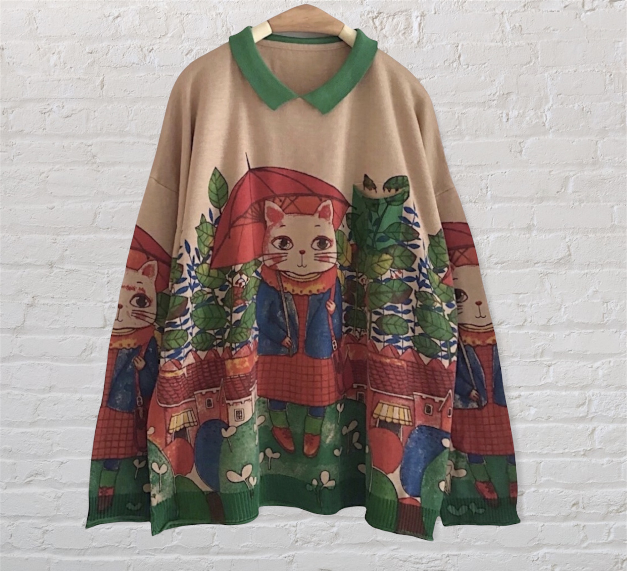 เสื้อไหมพรมลายแมว