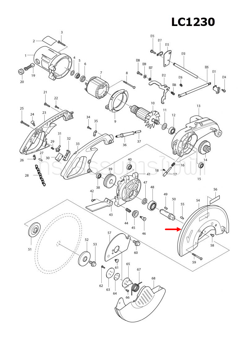 BLADE CASE SET แท่นตัดเหล็ก Makita มากีต้า LC1230 [#54] Pn.183089-4 (แท้) ##