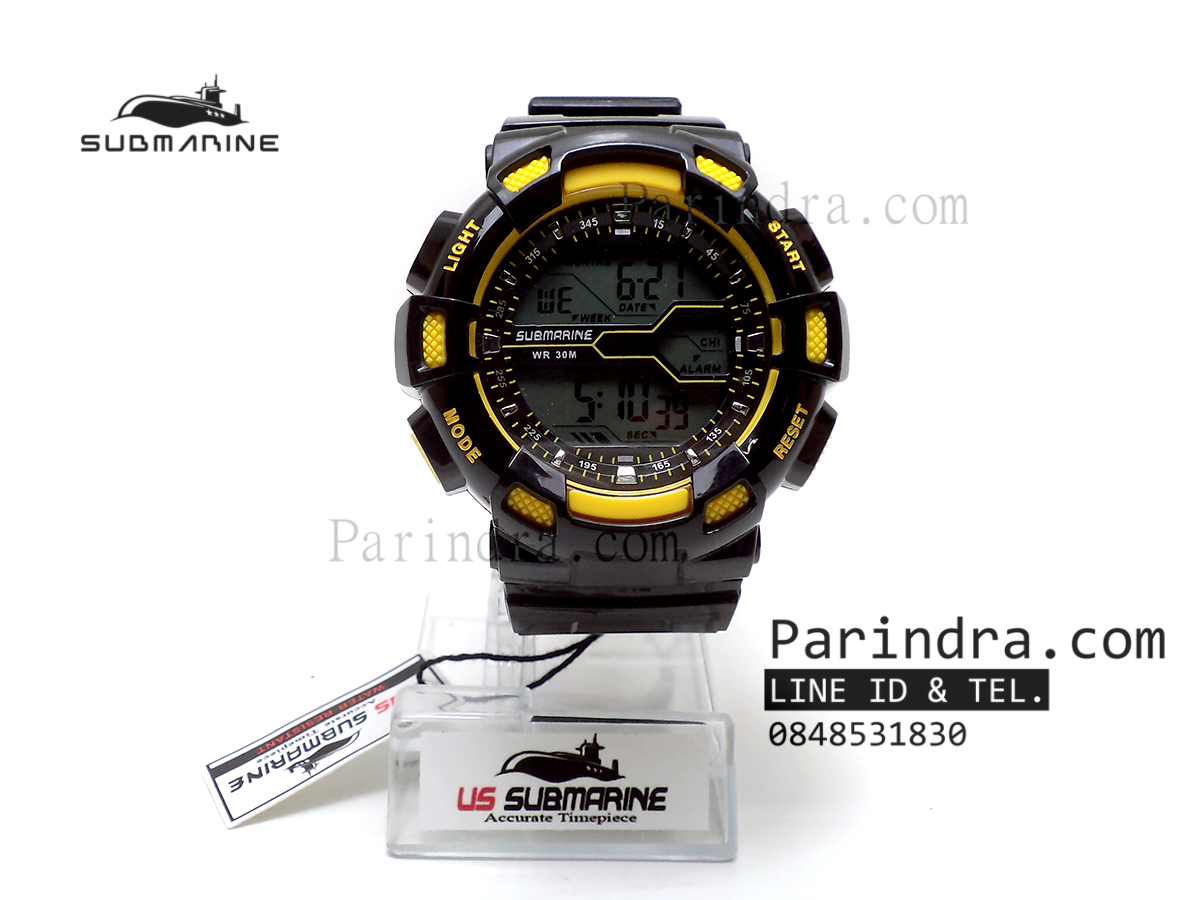 นาฬิกา US submarine รุ่น TP1311M ดำ-เหลือง พื้นเทา