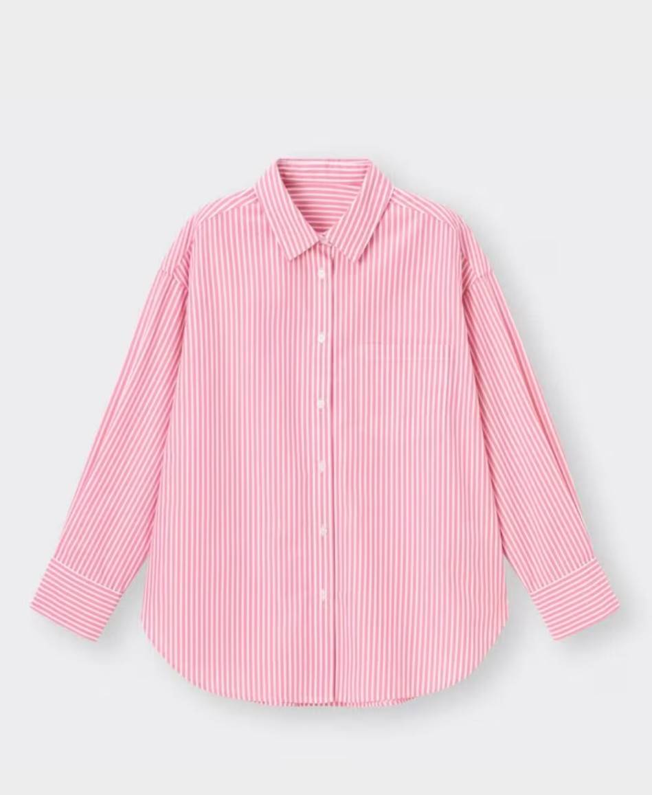 เสื้อเชิ้ต ยี่ห้อ GU มีไซส์ M กับ L ของแต่ละสี (สีฟ้า,สีครีม,สีชมพู)