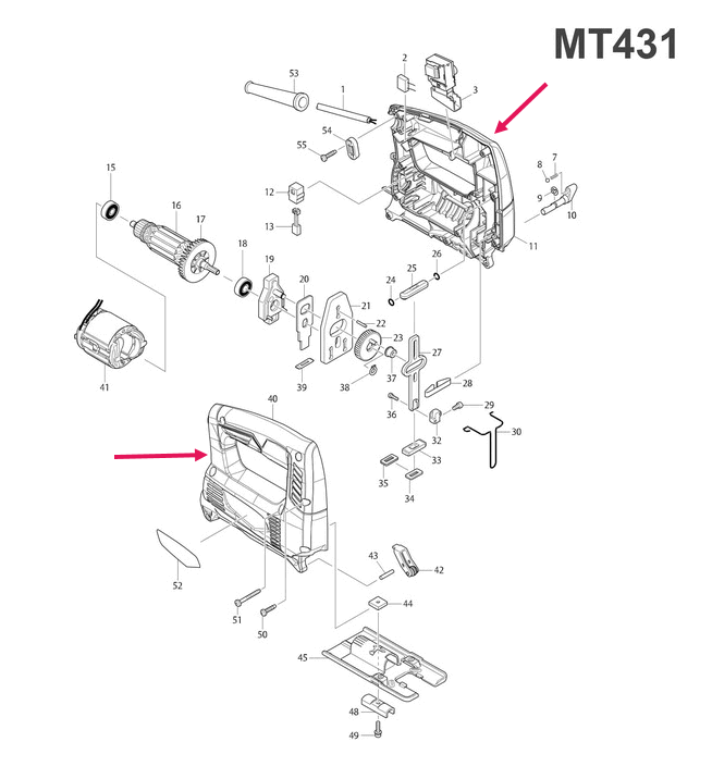 เสื้อฟิลคอยล์ เลื่อยจิ๊กซอว์ มาคเทค-Maktec MT431 [#11,40] Pn.188933-0 (แท้) ##