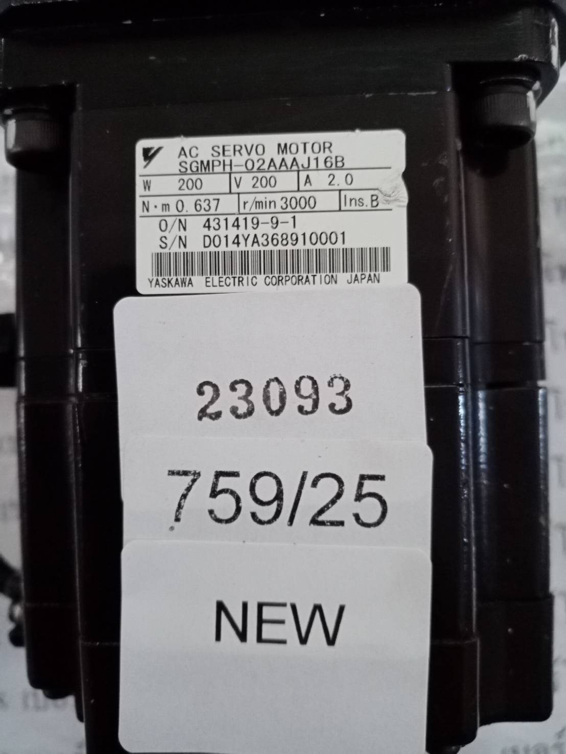SERVO MOTOR “ YASKAWA ” รุ่น SGMPH-02AAAJ16B
