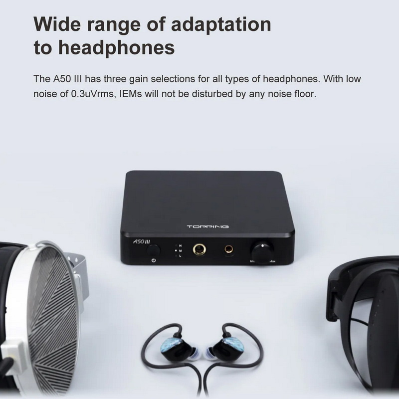 Topping A50III Headphone Amplifier ตั้งโต๊ะ โมดูล NFCA กำลังขับสูง รองรับ Hi-Res ประกันศูนย์ไทย