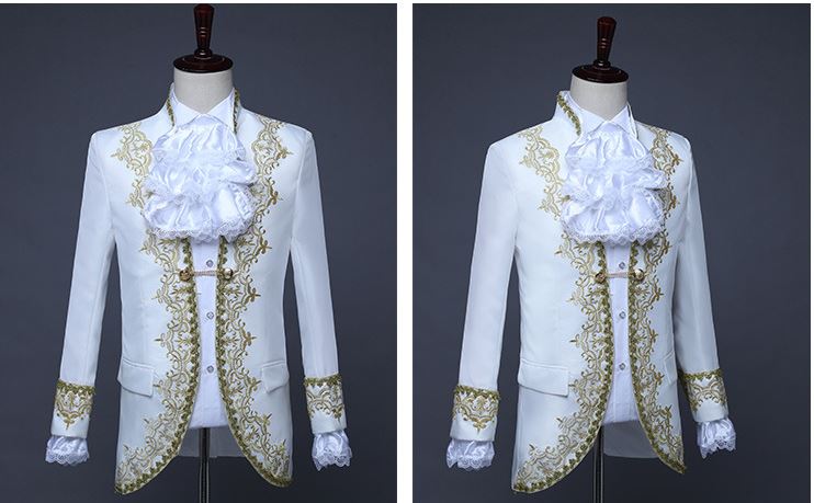 Pre-order ชุดสูทชาย สไตล์ยุโรป ปักงานละเอียด สีแดง